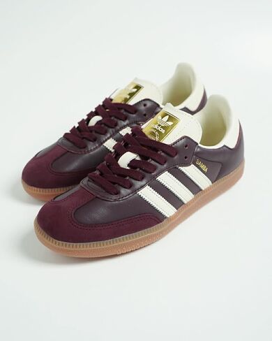 adidas Samba Og Woman Maroon Crewht Gold (5 Men/6 Women) in Kuwait