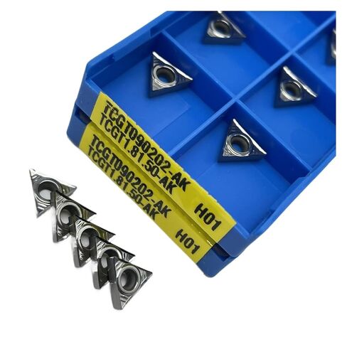 Indexable Lathe Carbide Insert 10PCS TCGT090202 TCGT090204 Cutter Hard Alloy Aluminum Turning Tool Lathe(TCGT090204-AK H01) in Kuwait