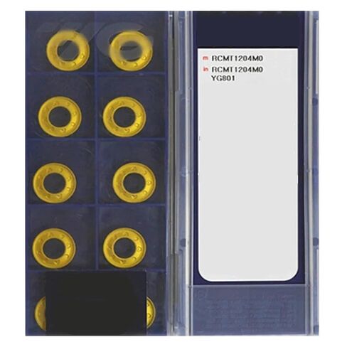 Indexable Lathe Carbide Insert 10PCS RCMT1204 YG801 Hard Alloy Round External Turning Tool Applies to Processing Stainless and Cast Iron in Kuwait