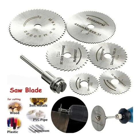 7Pcs High Speed Rotary Saw Blade Set with 3.2mm Mandrel, Cutting Discs for Wood, Metal & Plastic (22-50mm) in Saudi Arabia