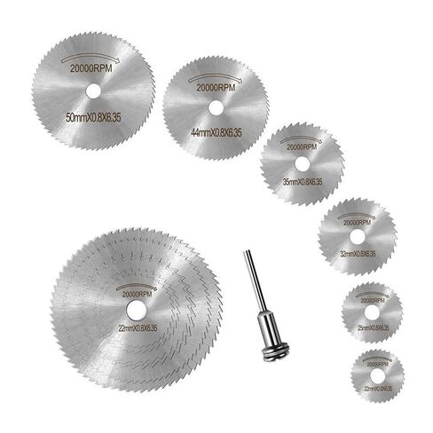 7Pcs High Speed Rotary Saw Blade Set with 3.2mm Mandrel, Cutting Discs for Wood, Metal & Plastic (22-50mm) in Saudi Arabia