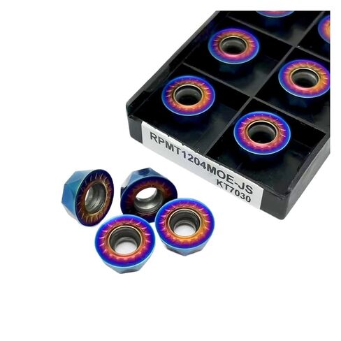Indexable Lathe Carbide Insert 10PCS RPMT1204MOE KT7030 Round Hard Alloy External Turning Tool Milling Cutter Suitable for Stainless Steel in Kuwait