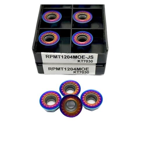 Indexable Lathe Carbide Insert 10PCS RPMT1204MOE KT7030 Round Hard Alloy External Turning Tool Milling Cutter Suitable for Stainless Steel in Kuwait