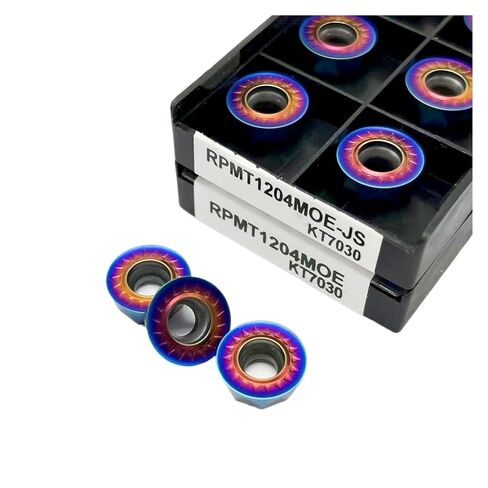 Indexable Lathe Carbide Insert 10PCS RPMT1204MOE KT7030 Round Hard Alloy External Turning Tool Milling Cutter Suitable for Stainless Steel in Kuwait