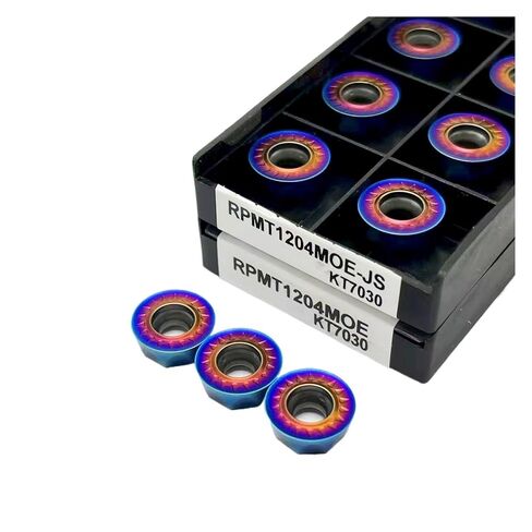 Indexable Lathe Carbide Insert 10PCS RPMT1204MOE KT7030 Round Hard Alloy External Turning Tool Milling Cutter Suitable for Stainless Steel in Kuwait