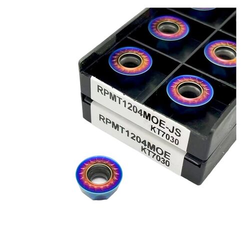 Indexable Lathe Carbide Insert 10PCS RPMT1204MOE KT7030 Round Hard Alloy External Turning Tool Milling Cutter Suitable for Stainless Steel in Kuwait