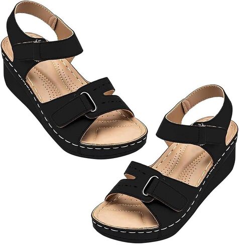 Women Wedge Orthopaedic Sandal Comfortable Walking Sandal with Arch Support in Kuwait