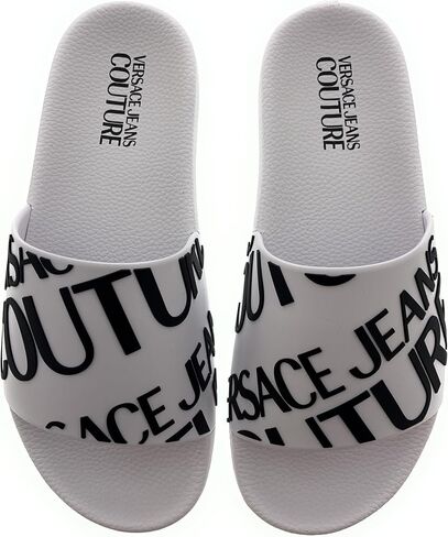 VERSACE JEANS COUTURE Womens White Logo Print Slide Sandals-EU37 in Kuwait