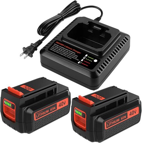 2Pack 40V 4000mAh Replacement for Black and Decker 40V Battery Lithium LBX2040 LBXR36 LBXR2036 LST540 LCS1240 LBX1540 LST136W Compatible with Black Decker 40V String Trimmer Sweeper Mower Tools in Kuwait