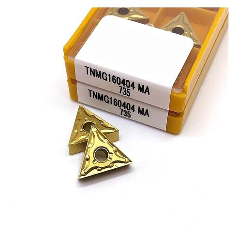 Indexable Lathe Carbide Insert 10PCS TNMG160404-MA TNMG160408-MA 15TF 6020 735 Hard Alloy Lathe Cutter Tools External Turning Tool(TNMG160404-MA 15TF) in Kuwait