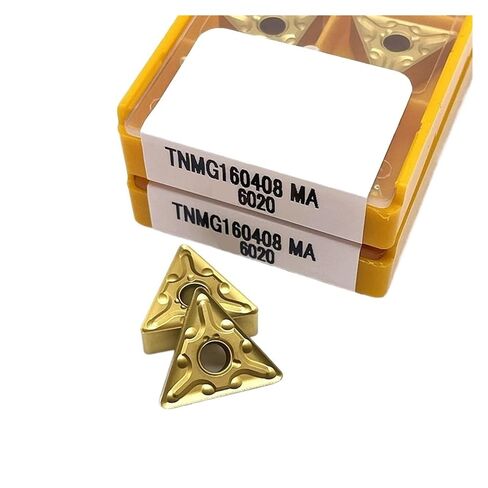 Indexable Lathe Carbide Insert 10PCS TNMG160404-MA TNMG160408-MA 15TF 6020 735 Hard Alloy Lathe Cutter Tools External Turning Tool(TNMG160404-MA 15TF) in Kuwait