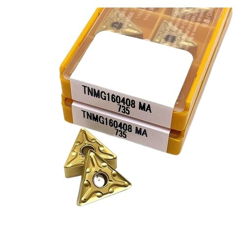 Indexable Lathe Carbide Insert 10PCS TNMG160404-MA TNMG160408-MA 15TF 6020 735 Hard Alloy Lathe Cutter Tools External Turning Tool(TNMG160404-MA 15TF) in Kuwait