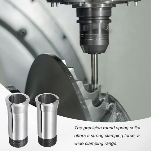 HARFINGTON 1-1/8" 5C Round Collet Precision Round Spring Collet Mill Chuck Holder 0.015mm Accuracy for CNC Engraving Machine Milling Lathe Tool, Silver in Kuwait