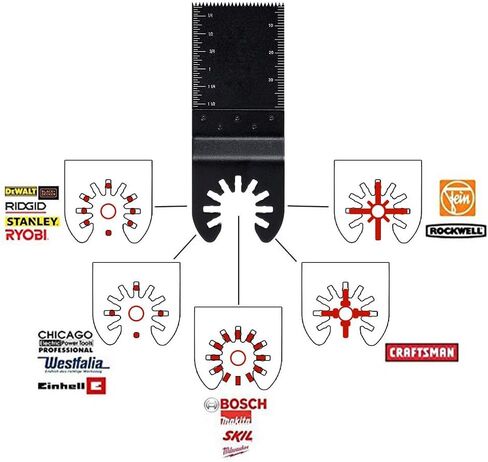 Pack of 5 Multitool Saw Blades Accessories, Wood Metal Plastic Multimaster Saw Blades Multifunctional Tool Oscillating Accessories in Kuwait