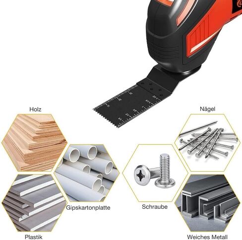 Pack of 5 Multitool Saw Blades Accessories, Wood Metal Plastic Multimaster Saw Blades Multifunctional Tool Oscillating Accessories in Kuwait