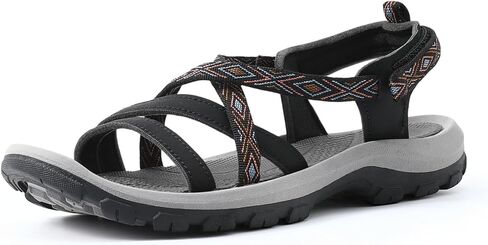YYNUDA Women's Hiking Sandals Adjustable Straps Arch Support Flat Outdoor Water Shoes Quick Dry Non Slip Traction Trail in Kuwait