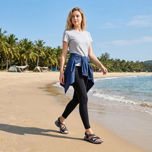 YYNUDA Women's Hiking Sandals Adjustable Straps Arch Support Flat Outdoor Water Shoes Quick Dry Non Slip Traction Trail in Kuwait