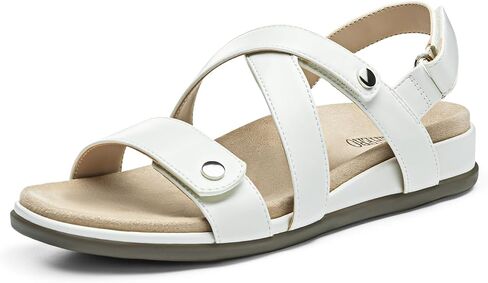 Rihero Women's Comfortable Orthopedic Arch Support Sandals Summer Casual Open Toe Walking Flat Sandals with Adjustable Strap in Kuwait