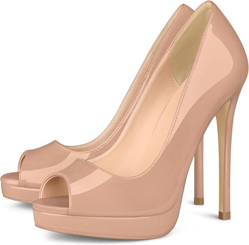 MERUMOTE Women's Peep Toe Heels Platform Stiletto Heels 5 Inch | Sexy Heels, Platform Pumps, Pumps shoes women, Party Heels,Prom Shoes in Kuwait