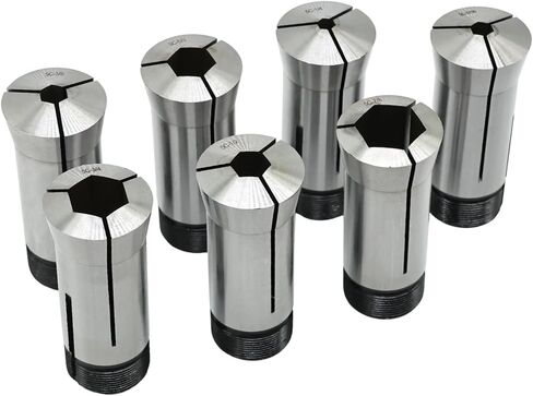 Nakkaa 7Pcs 5C Hex Collet Set 1/4"-7/8" Compatible With CNC Lathe Mill | High precision, Quick clamping, Precise positioning in Kuwait