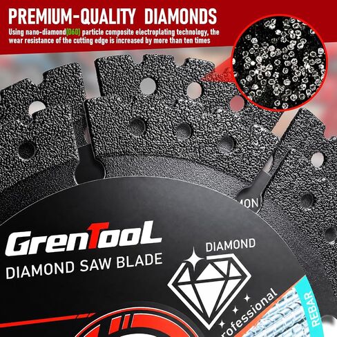 2Pcs 4.5" Diamond Saw Blades: Diamond Multi-Purpose Saw Blades, Angle Grinder Attachments, Diamond Abrasive for High Durability, Suitable for Cutting Metal/Marble/Tiles in Kuwait