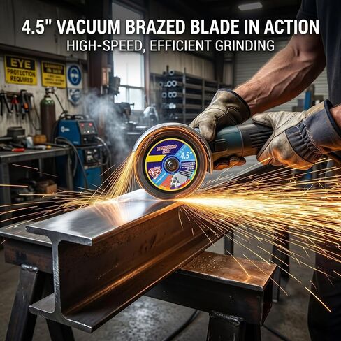 5 Pack 4.5" Brazed Multifunctional Diamond Saw Blade, Multipurpose Cutting Disc for Angle Grinder, Wet/Dry Use Blade for Tile, Marble, Stone, Metal & Plastic with Adaptor Washers in Saudi Arabia