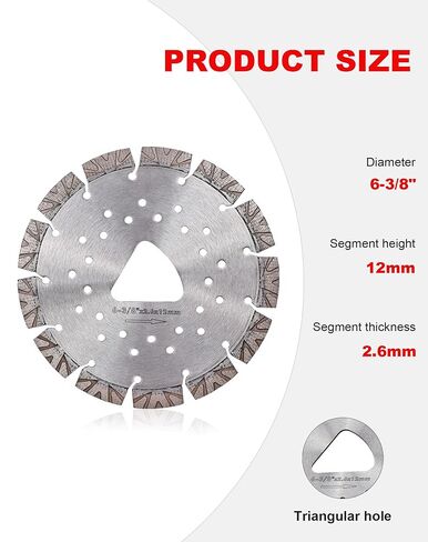 Casaverde 6-3/8" Green Concrete Blade, Diamond Concrete Saw Blade for Early Entry Cutting,Segmented Rim with Diamond Array in Kuwait