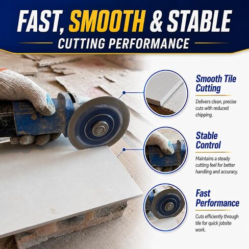 4.5-inch Diamond ThinTile Cutting Disc for Porcelain &Concrete | For angle grinders & tile cutters.Cuts marble, concrete, stone. Idealfor floors, countertops. Durableorecision. in Kuwait