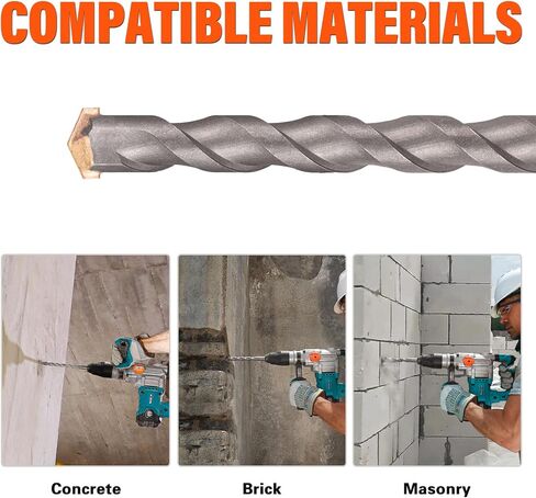 Berserker 7/8 Inch x 12-19/32 Inch SDS Max Shank Rotary Hammer Drill Bit | Ideal for Concrete,Masonry,Brick,Cement,Stone Drilling, Compatible with All SDS Max Chuck Rotary Hammer in Kuwait