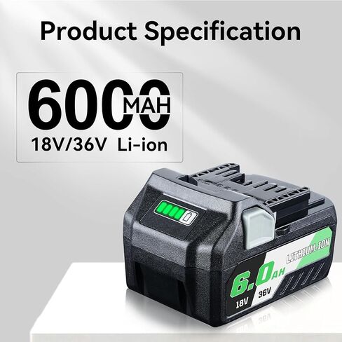 2Pack 6.0Ah 18V/36V Lithium-Ion Replacement for Metabo Battery Compatible with 18V Battery 371751M 372121M BSL36A18 BSL36B18 Cordless Power Tools in Kuwait