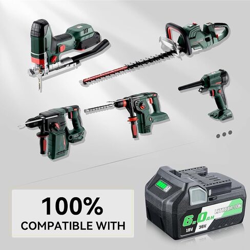 2Pack 6.0Ah 18V/36V Lithium-Ion Replacement for Metabo Battery Compatible with 18V Battery 371751M 372121M BSL36A18 BSL36B18 Cordless Power Tools in Kuwait