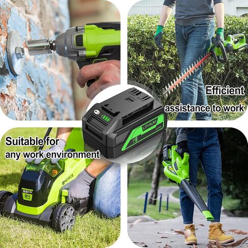 FSKE 6.0Ah Replacement for Greenworks 24V Battery BAG708 BAG711 29842 29852 with USB Output, Compatible with 24 Volt Greenworks Power Tools in Kuwait