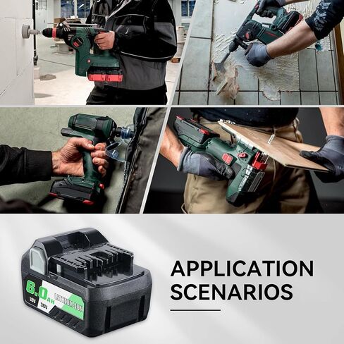 2Pack 6.0Ah 18V/36V Lithium-Ion Replacement for Metabo Battery Compatible with 18V Battery 371751M 372121M BSL36A18 BSL36B18 Cordless Power Tools in Kuwait