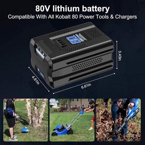 80V 3.0Ah Replacement for Kobalt 80V Max Battery | 3000mAh High Capacity,Compatible with All Kobalt Cordless Power Tools KB2580-06 KB680-06 KB580-06 KB480-06 KRC80-60 KRC30-60 in Kuwait