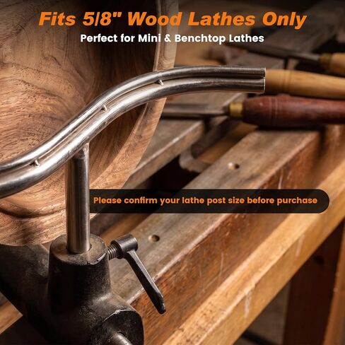 Wood Lathe Tool Rest Set 5/8" Stem for Small Lathes, 4PCS Curved & S Shape Tool Rest for Bowl Turning, Hardened Steel Top, Lathe Tool Support for Hollowing, Deep Interior & Precision Woodturnin in Kuwait