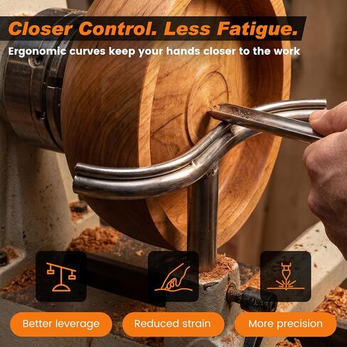 Wood Lathe Tool Rest Set 5/8" Stem for Small Lathes, 4PCS Curved & S Shape Tool Rest for Bowl Turning, Hardened Steel Top, Lathe Tool Support for Hollowing, Deep Interior & Precision Woodturnin in Kuwait