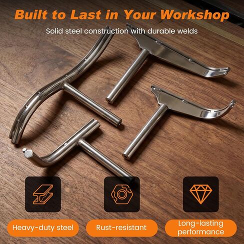 Wood Lathe Tool Rest Set 5/8" Stem for Small Lathes, 4PCS Curved & S Shape Tool Rest for Bowl Turning, Hardened Steel Top, Lathe Tool Support for Hollowing, Deep Interior & Precision Woodturnin in Kuwait