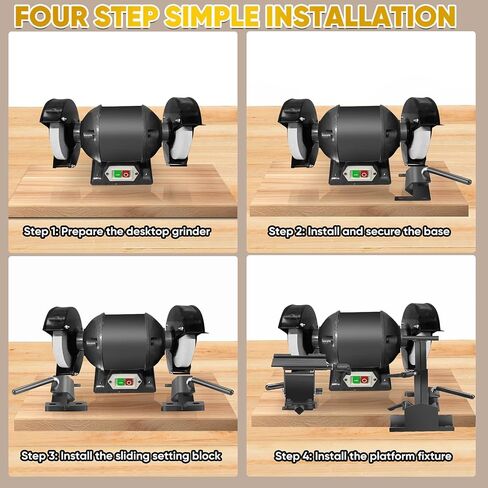 Lathe Tool Sharpening Jig, The Complete Set Includes All Fixture Gauges, Suitable for 6 - inch and 8 - inch Bench Grinders to Sharpen Lathe Turning Tools, Chisels, Skews, Bowl Spindle Gouges in Kuwait