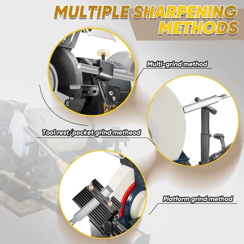 Lathe Tool Sharpening Jig, The Complete Set Includes All Fixture Gauges, Suitable for 6 - inch and 8 - inch Bench Grinders to Sharpen Lathe Turning Tools, Chisels, Skews, Bowl Spindle Gouges in Kuwait