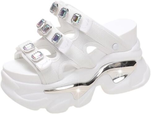 Summer Women's Wedge Sandals Platform Round Toe Fashion Sandals - Comfortable Heightening Slippers, Casual Beach Shoes, Lightweight & Breathable in Kuwait