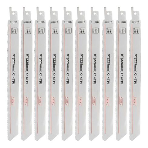 10-Pack 9-Inch Bi-Metal Reciprocating Saw Blades, 14 TPI Heavy Duty Metal Cutting Blades for Steel Pipe, Rebar, Sheet Metal, Cast Iron Nails – Universal Fit for Most Reciprocating Saws Sabre Saws in Kuwait