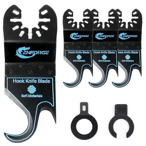 Oscillating Multi Tool Hook Knife Blade, 4PCS Multitool Saw Blades for Cutting Soft Materials Roofing Shingles, PVC Carpet and Cardboard in Kuwait
