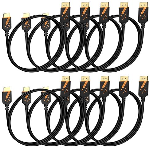 4K DisplayPort to HDMI Cable, 6FT, 10-Pack, Gold-Plated in Kuwait