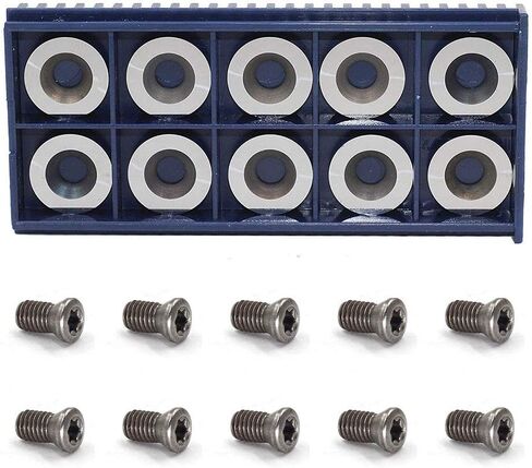 10pcs 16mm Round Carbide Inserts Cutters Knifes Indexable Replacement Fits For Popular DIY Woodworking Lathe Wood Turning Finisher Hollower Tools With 10pcs M5x9mm screws in Kuwait