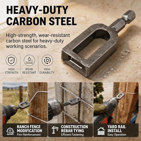 Wire Twisting Tool for Drill, Heavy Duty Wire Twister with 1/4 Inch Hex Shank for Rebar Tying Fencing & Construction (2) in Saudi Arabia