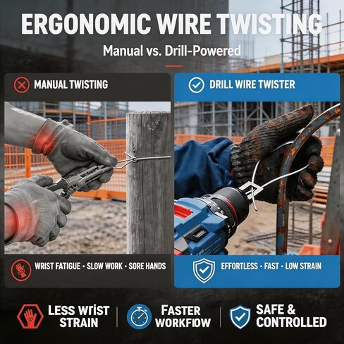 Wire Twisting Tool for Drill, Heavy Duty Wire Twister with 1/4 Inch Hex Shank for Rebar Tying Fencing & Construction (2) in Saudi Arabia