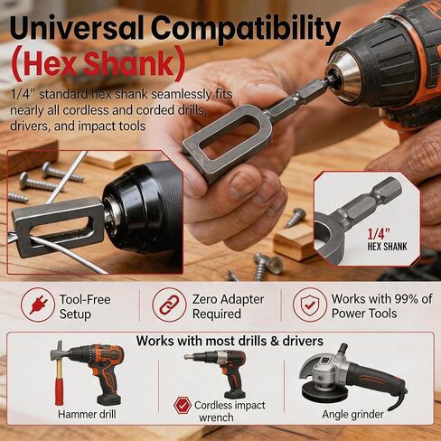 Wire Twisting Tool for Drill, Heavy Duty Wire Twister with 1/4 Inch Hex Shank for Rebar Tying Fencing & Construction (2) in Saudi Arabia