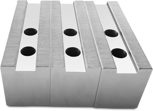 Turner Lathe Chuck Serrated Steel Soft Jaws Set (3 Pcs) for 8" Kitagawa, Samchully, Howa, Matsumoto, Sugo, Nikko Chucks in Kuwait