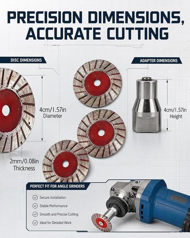 3 Pcs 1.57" Diamond Saw Blades, 40mm Mini Diamond Cutting Blade Set | with Removable Flange 5/8-11 Thread for Angle Grinder, Tile, Stone, Concrete, Marble, Rock, Porcelain, Carving in Kuwait