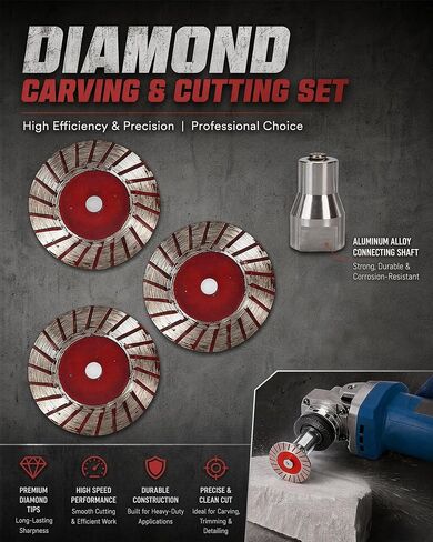 3 Pcs 1.57" Diamond Saw Blades, 40mm Mini Diamond Cutting Blade Set | with Removable Flange 5/8-11 Thread for Angle Grinder, Tile, Stone, Concrete, Marble, Rock, Porcelain, Carving in Kuwait